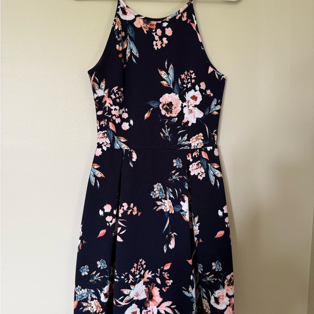 Soprano Navy, Pink and White Halter Mini Dress